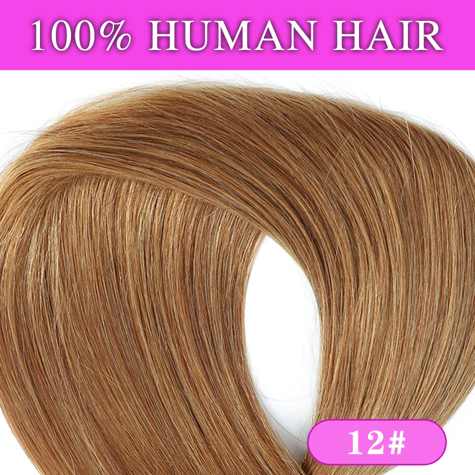 Ombre Brown Straight Halo Human Hair Extensions