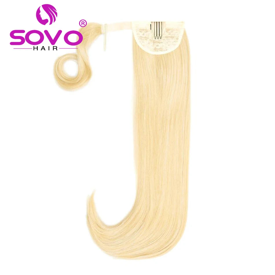 22" Straight Human Hair Clip-In Extensions & 18" Ponytail Set - 100G and 70G