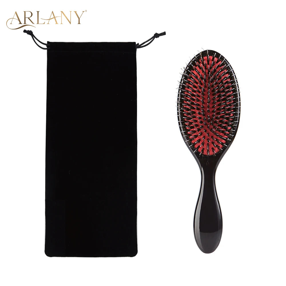 ARLANY Professional Boar Bristle Hair Brush - Ultimate Styling Tool for All Hair Types