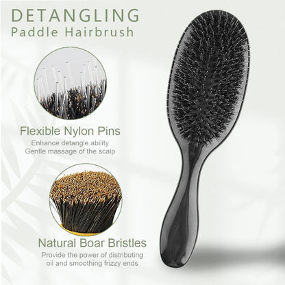 ARLANY Professional Boar Bristle Hair Brush - Ultimate Styling Tool for All Hair Types