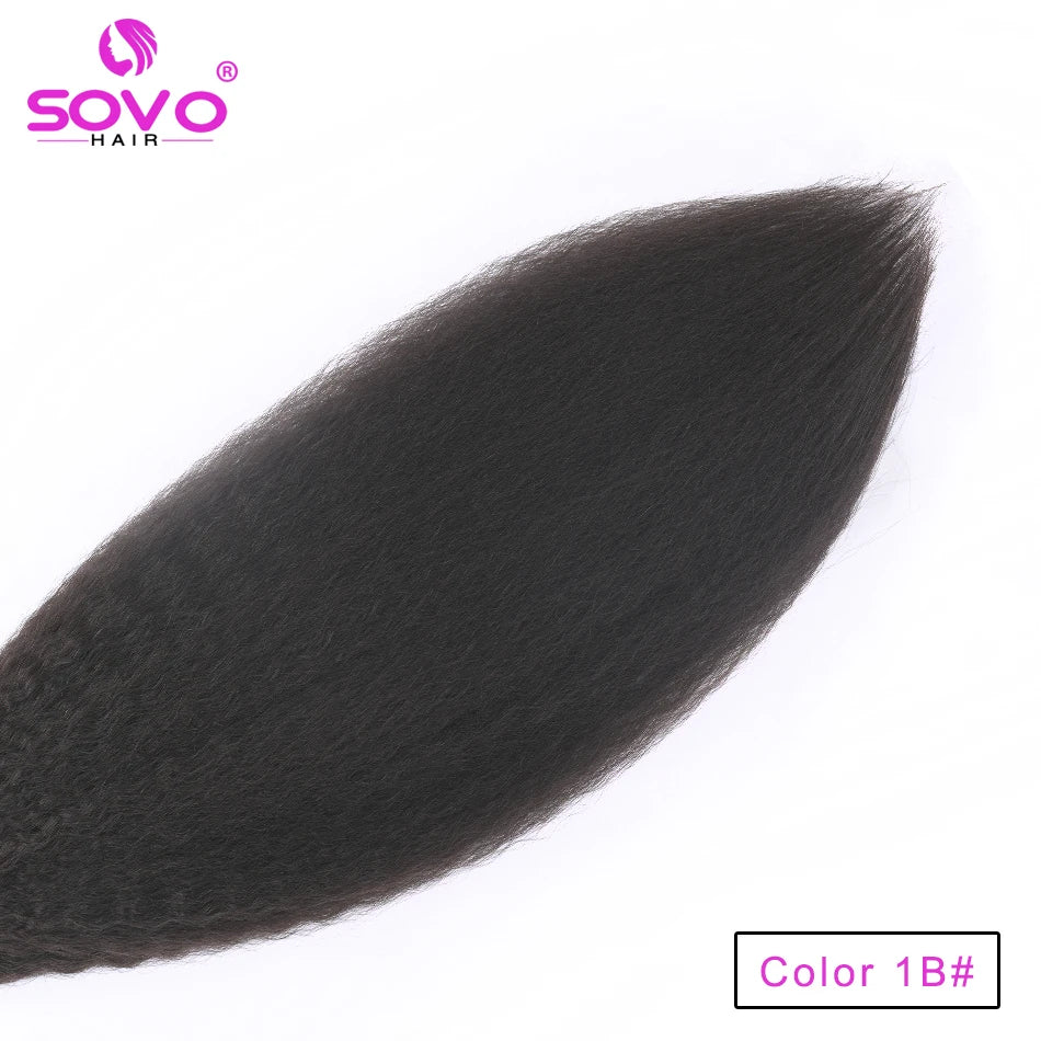 10-Pack Natural Black Kinky Straight Clip-In Remy Indian Hair Extensions - 160G