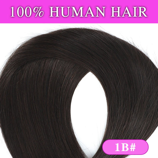 Kinky Straight Ponytail Hairpiece - Yaki Human Hair, Clip-In, Brown, Remy Brazilian