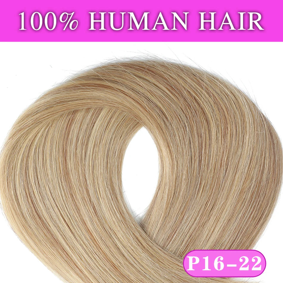 Ombre Brown Straight Halo Human Hair Extensions