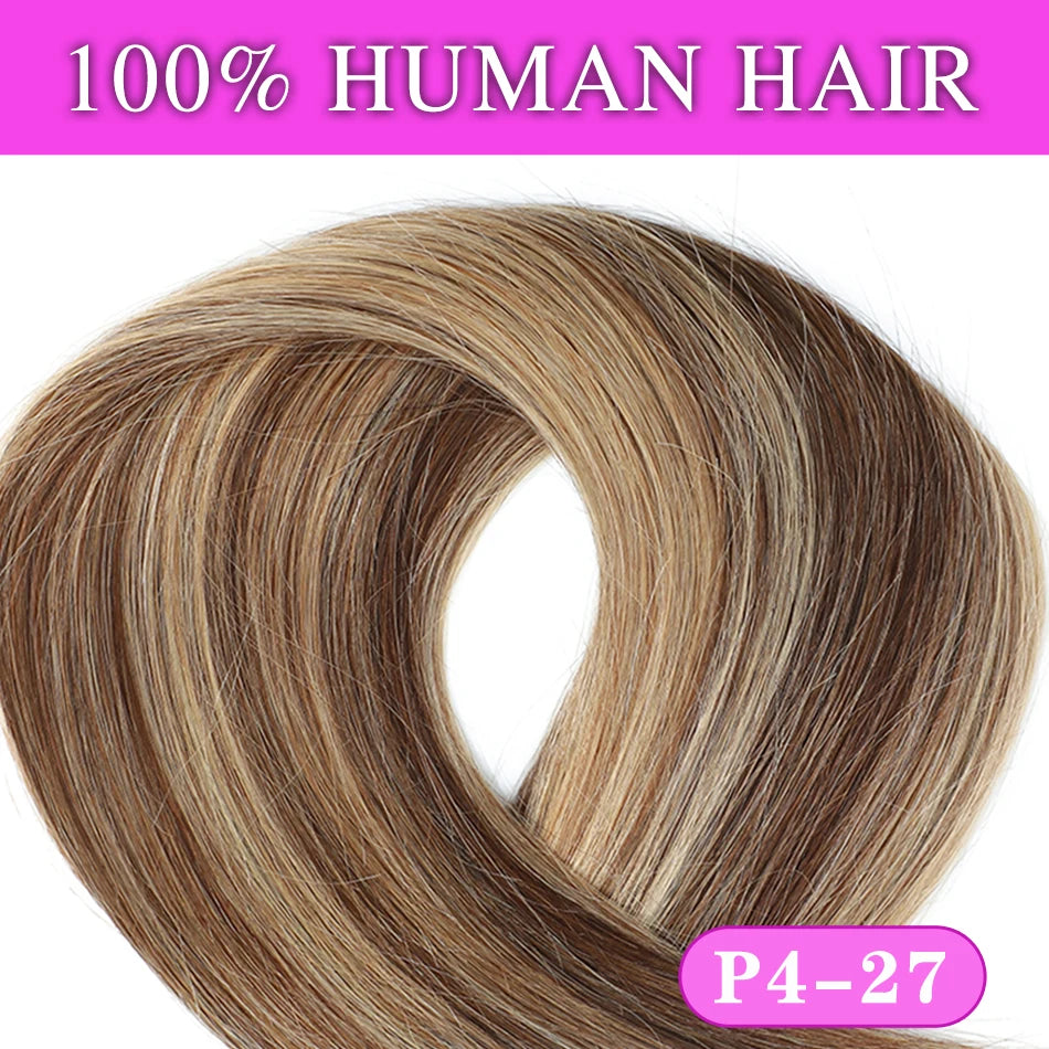 Ombre Brown Straight Halo Human Hair Extensions