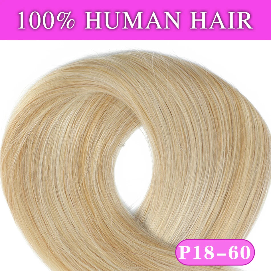 22" Straight Human Hair Clip-In Extensions & 18" Ponytail Set - 100G and 70G