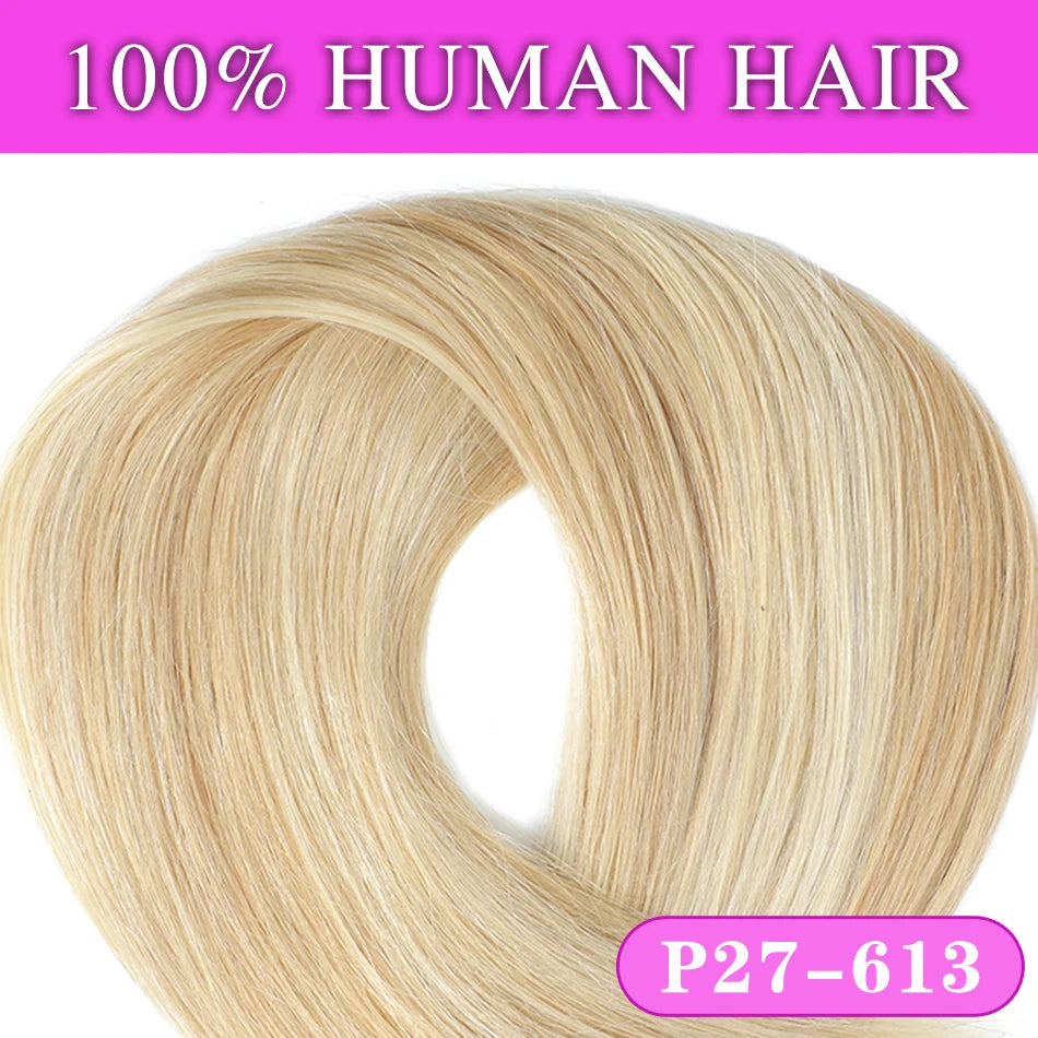 22" Straight Human Hair Clip-In Extensions & 18" Ponytail Set - 100G and 70G