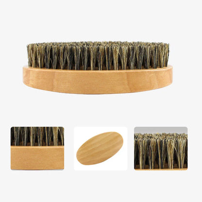 Professional Soft Boar Bristle Wood Beard Brush Hairdresser Shaving