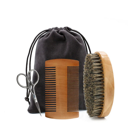 Professional Soft Boar Bristle Wood Beard Brush Hairdresser Shaving