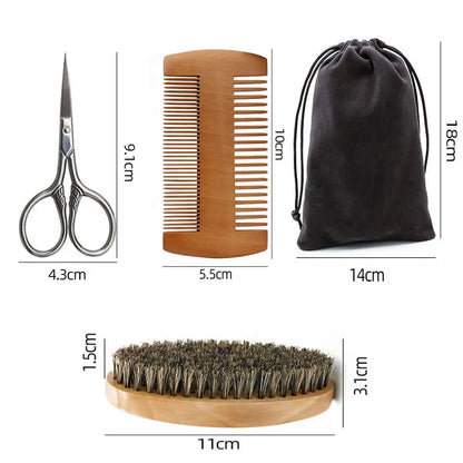 Professional Soft Boar Bristle Wood Beard Brush Hairdresser Shaving