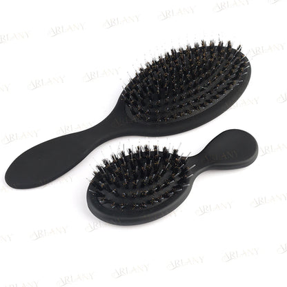 Matte Finish Boar Bristle Hair Brush Nylon Teeth Hair Extension Brush