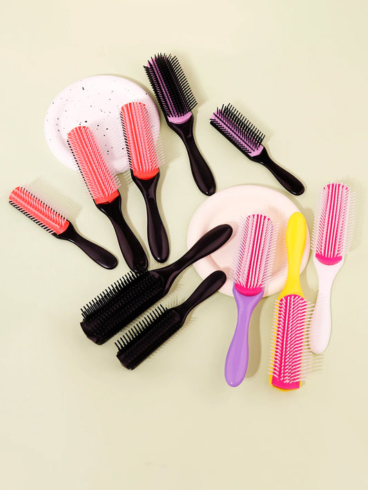 1pcs 9-row wrinkle removal massage curly hair brush, detachable 9-row