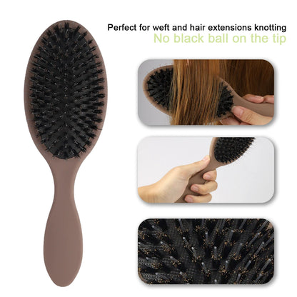 Matte Finish Boar Bristle Hair Brush Nylon Teeth Hair Extension Brush