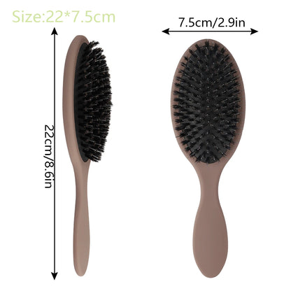 Matte Finish Boar Bristle Hair Brush Nylon Teeth Hair Extension Brush