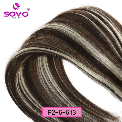 240G Luxurious Body Wave Clip-In Human Hair Extensions