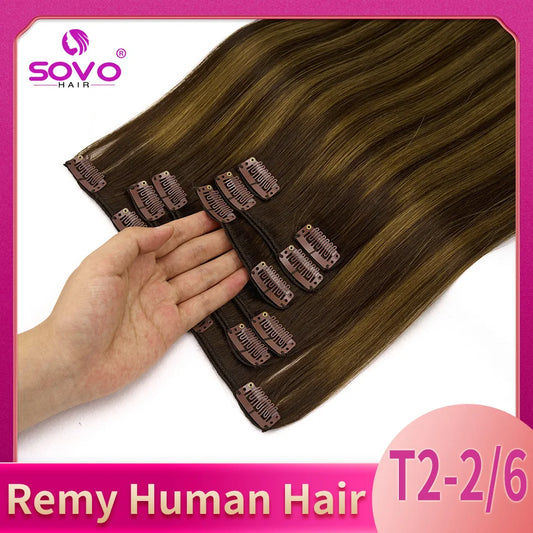 120G Virgin Remy Brazilian Human Hair Clip-In Extensions - Natural Black 1B, 7 Pieces