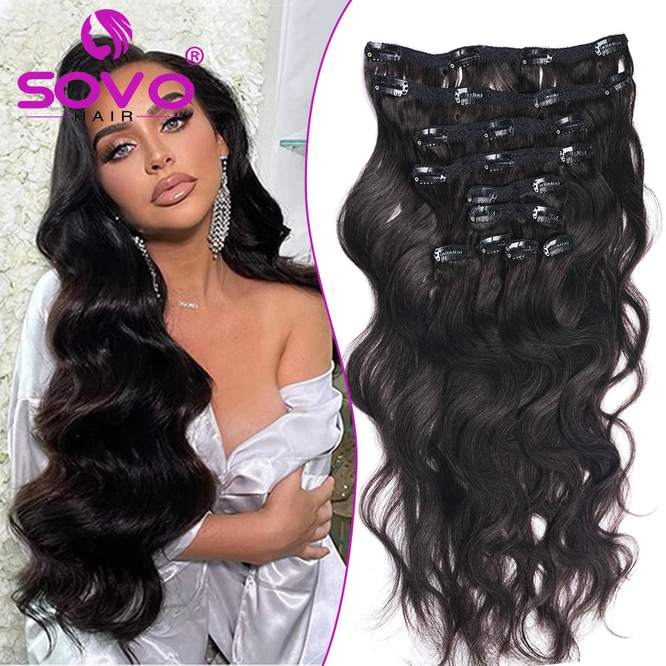 240G Luxurious Body Wave Clip-In Human Hair Extensions