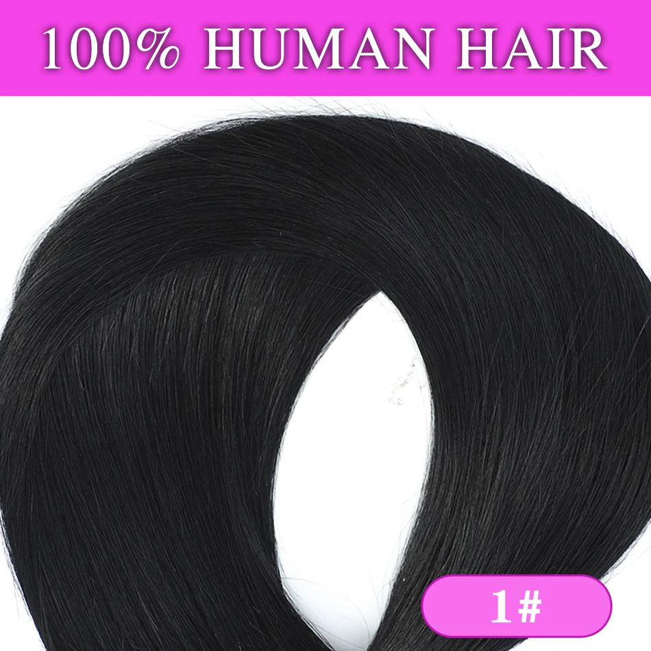 22" Straight Human Hair Clip-In Extensions & 18" Ponytail Set - 100G and 70G