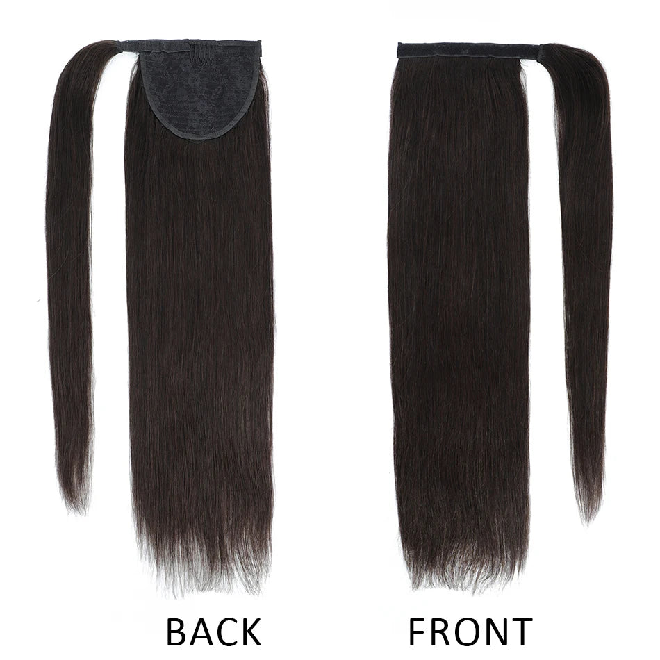 Straight Brazilian Clip-In Ponytail Extensions - 100% Remy Human Hair, 18"-22", 160G