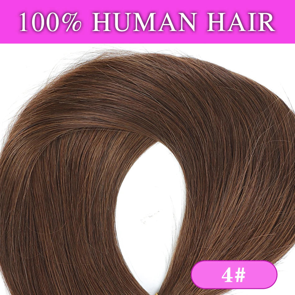 Ombre Brown Straight Halo Human Hair Extensions