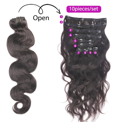 240G Luxurious Body Wave Clip-In Human Hair Extensions