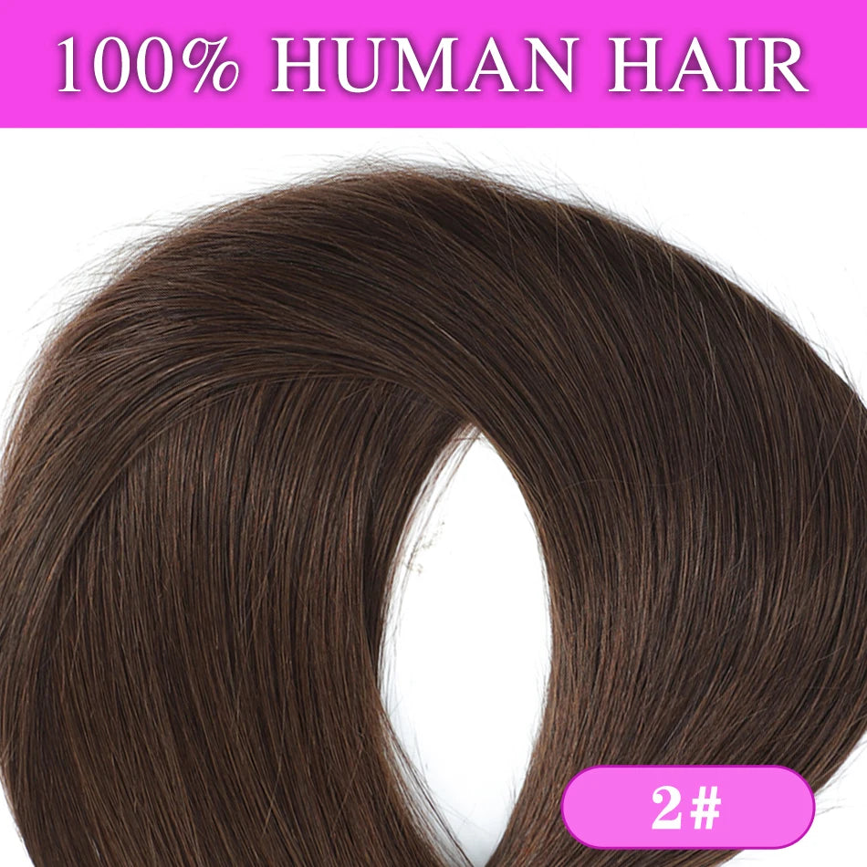 Ombre Brown Straight Halo Human Hair Extensions